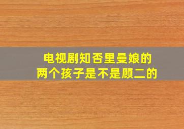 电视剧知否里曼娘的两个孩子是不是顾二的