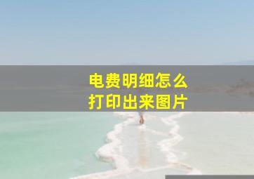 电费明细怎么打印出来图片