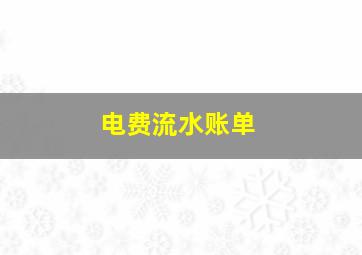 电费流水账单