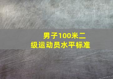 男子100米二级运动员水平标准