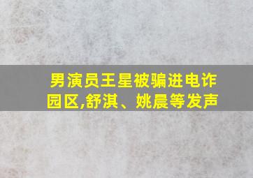 男演员王星被骗进电诈园区,舒淇、姚晨等发声