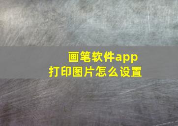 画笔软件app打印图片怎么设置