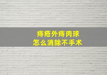 痔疮外痔肉球怎么消除不手术