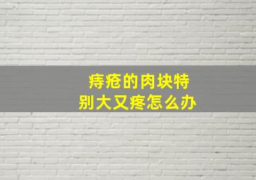 痔疮的肉块特别大又疼怎么办