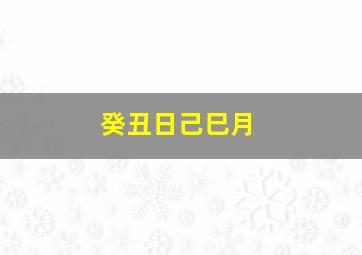 癸丑日己巳月