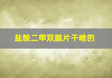 盐酸二甲双胍片干啥的