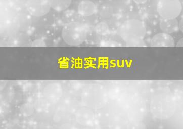 省油实用suv