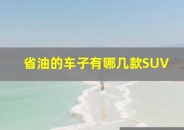 省油的车子有哪几款SUV