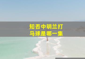 知否中明兰打马球是哪一集