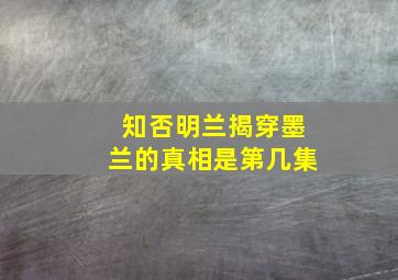 知否明兰揭穿墨兰的真相是第几集