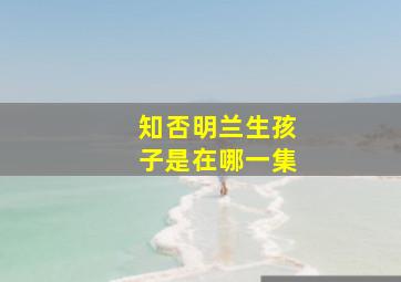 知否明兰生孩子是在哪一集