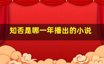 知否是哪一年播出的小说