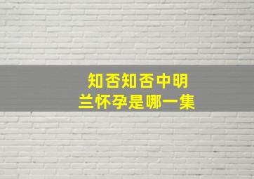 知否知否中明兰怀孕是哪一集