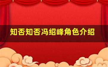 知否知否冯绍峰角色介绍