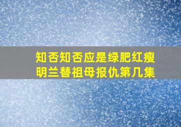 知否知否应是绿肥红瘦明兰替祖母报仇第几集