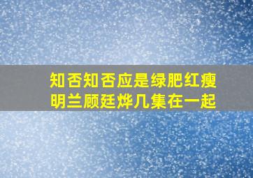 知否知否应是绿肥红瘦明兰顾廷烨几集在一起