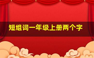 短组词一年级上册两个字