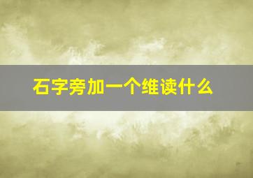 石字旁加一个维读什么