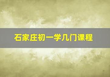 石家庄初一学几门课程