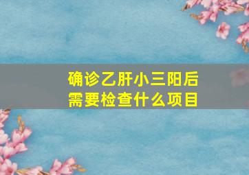 确诊乙肝小三阳后需要检查什么项目