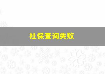 社保查询失败