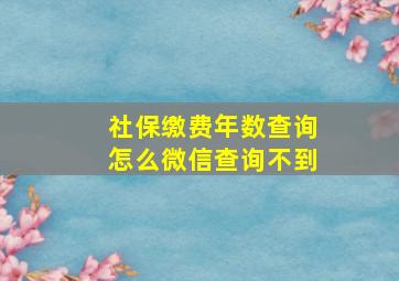 社保缴费年数查询怎么微信查询不到