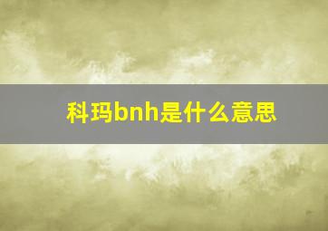 科玛bnh是什么意思