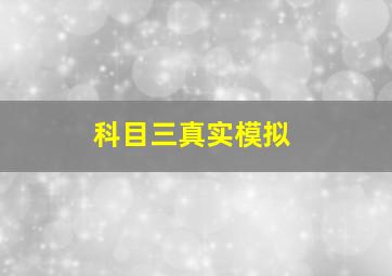 科目三真实模拟