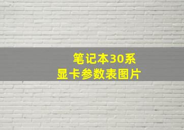 笔记本30系显卡参数表图片