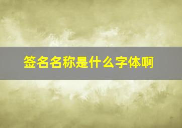 签名名称是什么字体啊