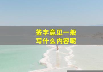 签字意见一般写什么内容呢