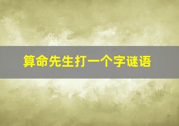 算命先生打一个字谜语