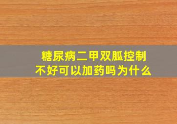 糖尿病二甲双胍控制不好可以加药吗为什么