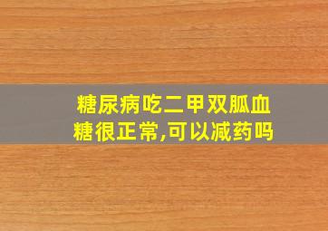 糖尿病吃二甲双胍血糖很正常,可以减药吗