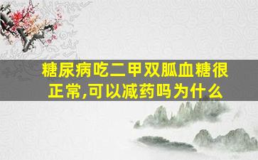 糖尿病吃二甲双胍血糖很正常,可以减药吗为什么