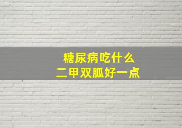 糖尿病吃什么二甲双胍好一点