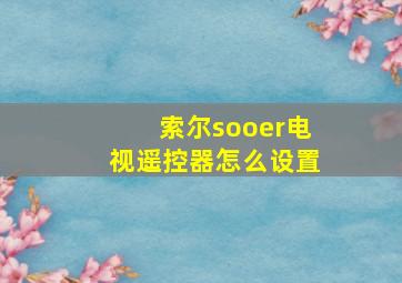 索尔sooer电视遥控器怎么设置