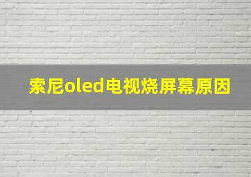 索尼oled电视烧屏幕原因