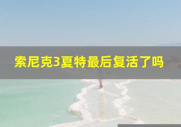 索尼克3夏特最后复活了吗