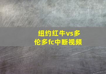 纽约红牛vs多伦多fc中断视频