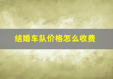 结婚车队价格怎么收费