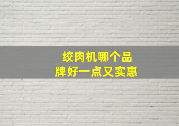 绞肉机哪个品牌好一点又实惠