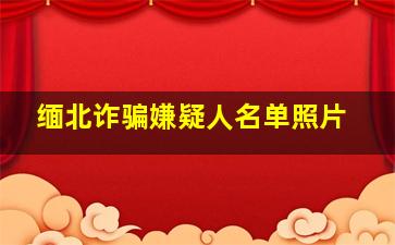 缅北诈骗嫌疑人名单照片