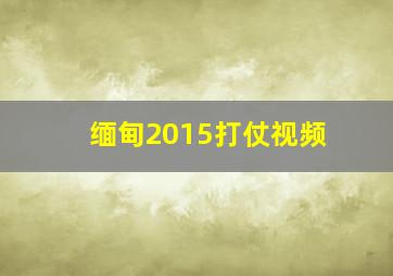 缅甸2015打仗视频