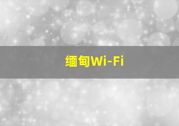 缅甸Wi-Fi