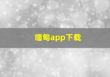 缅甸app下载