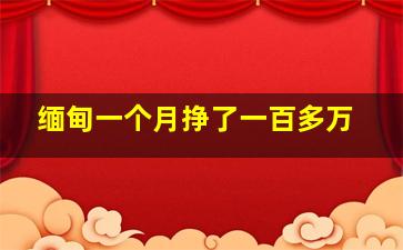 缅甸一个月挣了一百多万