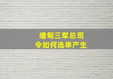 缅甸三军总司令如何选举产生