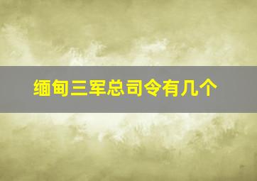 缅甸三军总司令有几个