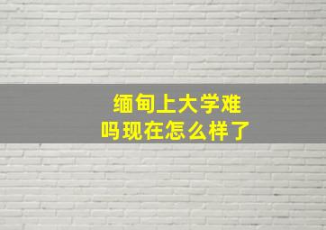 缅甸上大学难吗现在怎么样了